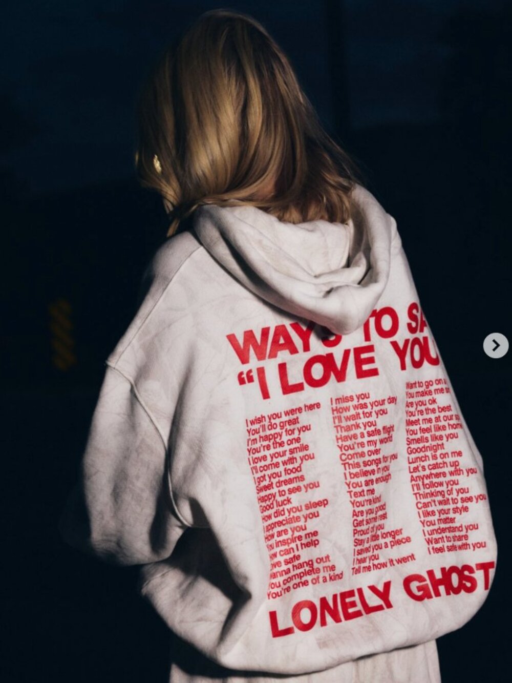 NWT Lonely Ghost Ways to Say ILY Heavyweight Hoodie - Picture 2 of 7